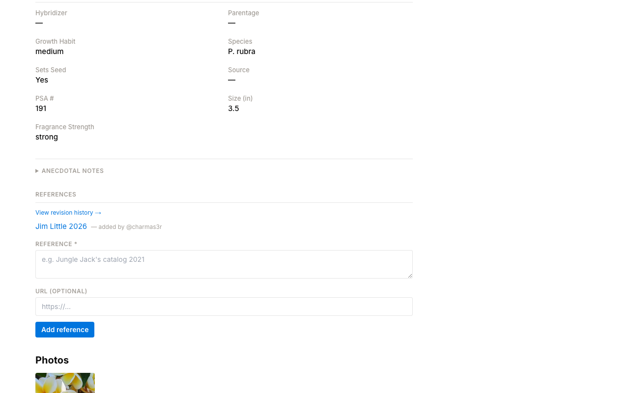 Add reference form with URL and label fields